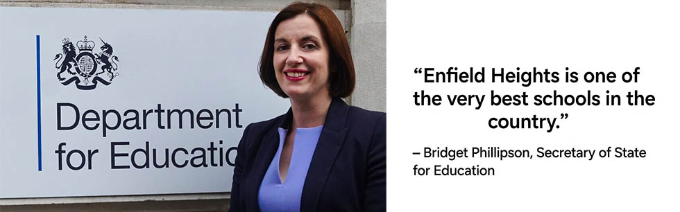 Government praises Enfield Heights as one of the “very best” schools in the country